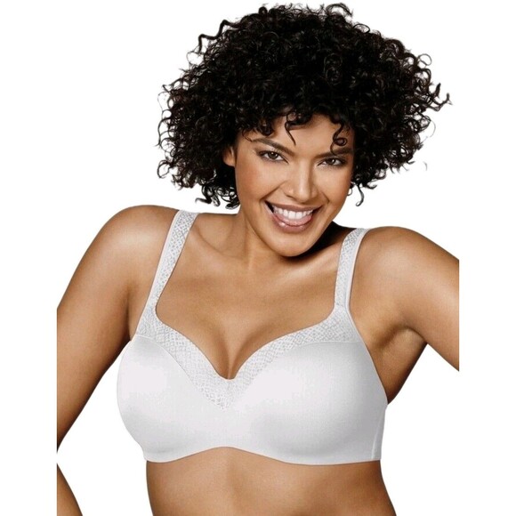 Playtex 40DDD Love My Curves Balconette Underwire Bra 4823 Molded Cups White NWT - Picture 1 of 11